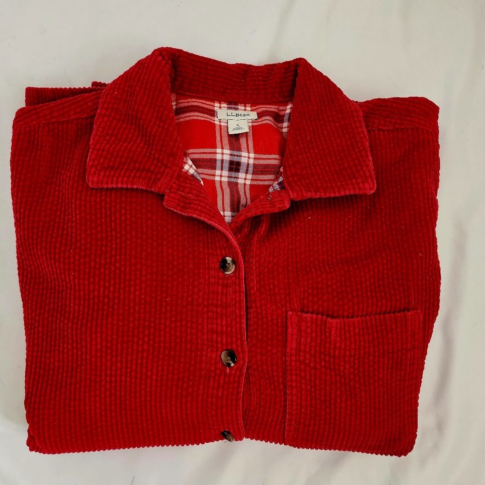 L.L. Bean women's Red Small button Down Shirt